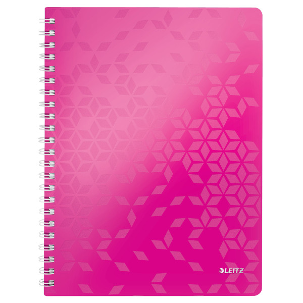 Leitz 4637 WOW cuaderno espiral A4 rayado 80gr 80 hojas rosa metalizado