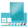 Leitz 4637 WOW cuaderno espiral A4 rayado 80gr 80 hojas turquesa metalizado 46370051 211984 - 4