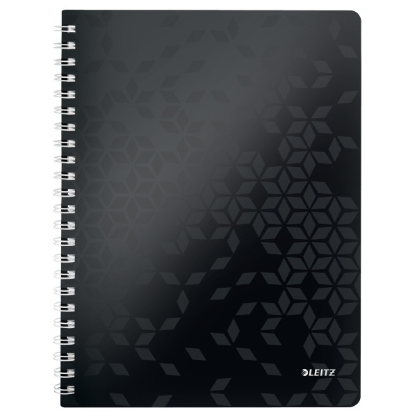 Leitz 4638 WOW cuaderno espiral A4 a cuadros 80gr 80 hojas negro (4 agujeros) 46380095 226221 - 1