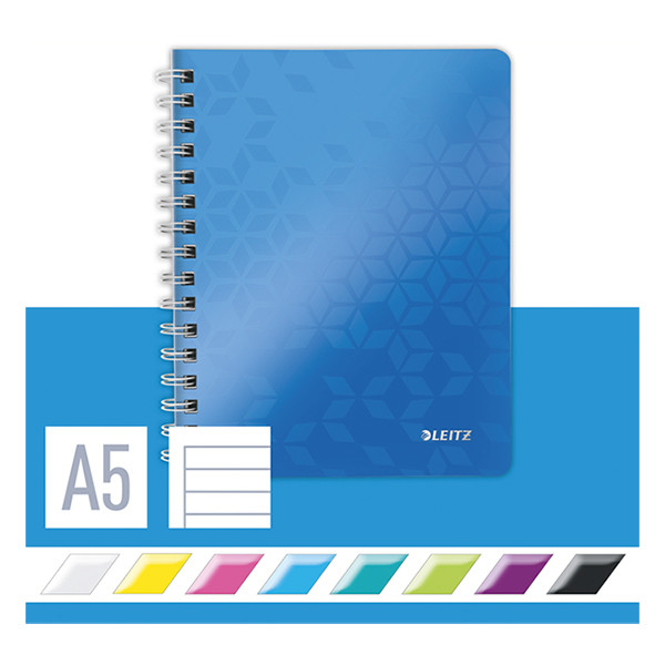 Leitz 4639 WOW cuaderno espiral A5 rayado 80 gramos 80 hojas azul metalizado (2 agujeros) 46390036 211994 - 4