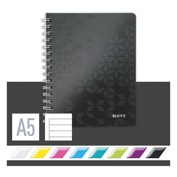 Leitz 4639 WOW cuaderno espiral A5 rayado 80 gramos 80 hojas negro (2 agujeros) 46390095 226224 - 4