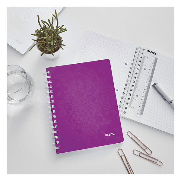 Leitz 4639 WOW cuaderno espiral A5 rayado 80 gramos 80 hojas violeta metalizado (2 agujeros) 46390062 211997 - 2