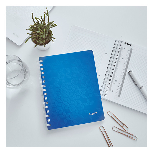 Leitz 4641 WOW cuaderno espiral A5 a cuadros 80gr 80 hojas azul metalizado 46410036 226001 - 2