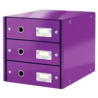 Leitz 6048 WOW cajonera violeta metalizado (3 cajones) 60480062 211973