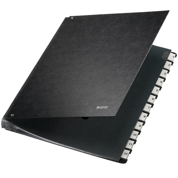 Leitz Carpeta clasificadora con 12 compartimentos pestañas 1-12 (A4) 58120095 202840 - 1