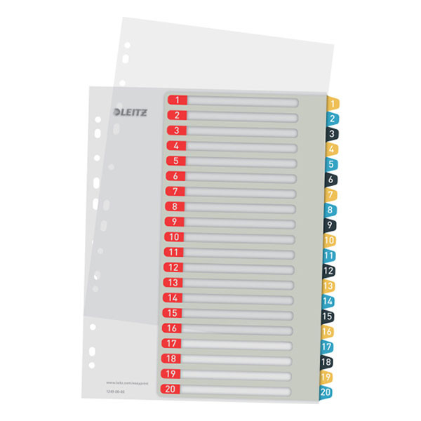 Leitz Cozy separadores imprimibles A4 con 20 pestañas (11 agujeros) 12490000 226369 - 1