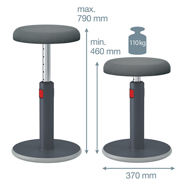 Leitz Ergo Cosy Active Taburete ajustable gris 227600 - 2