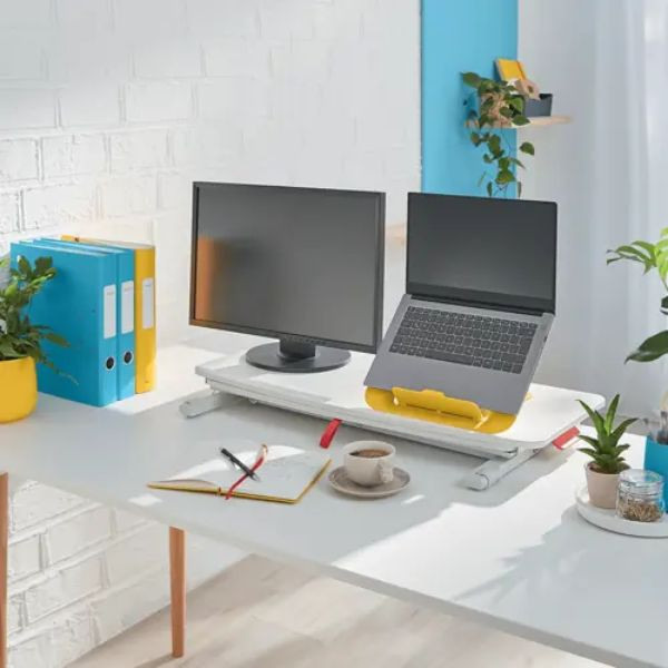 Leitz Ergo Cosy Convertidor de escritorio con bandeja para teclado gris SE001295 - 3