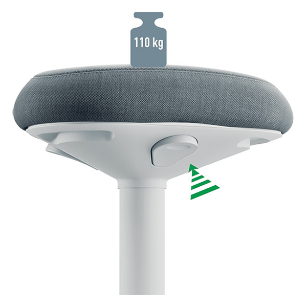 Leitz Ergo Taburete activo con resorte de gas, gris claro 202757 - 3