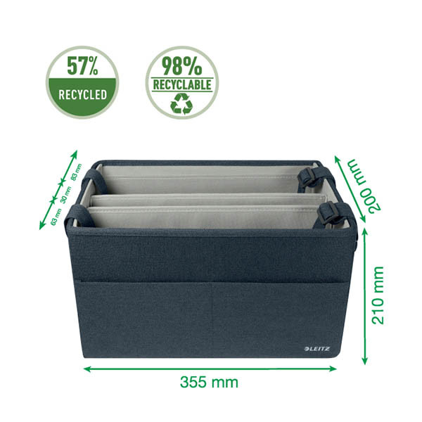 Leitz Hot Desking bolsa de trabajo compacta de tela gris 243790 - 2