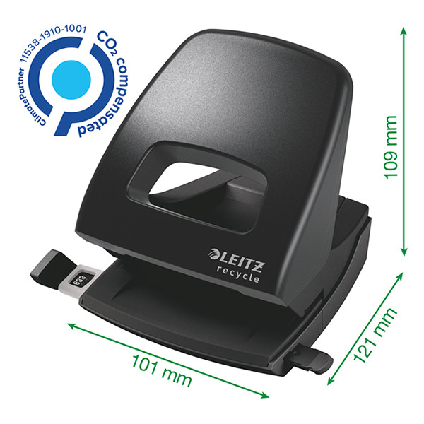 Leitz Perforadora Recycle negra de 2 orificios (30 hojas) 50030095 226497 - 4
