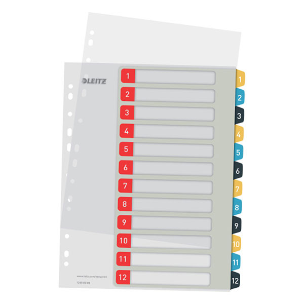 Leitz cosy separadores imprimibles A4 con 12 pestañas (11 agujeros)