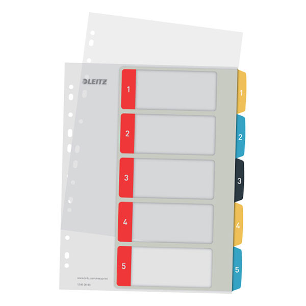 Leitz cosy separadores imprimibles A4 con 5 pestañas (11 agujeros)