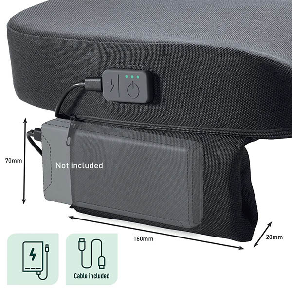 Leitz iComfi Cojín de asiento ergonómico calefactable gris oscuro 401302 - 5