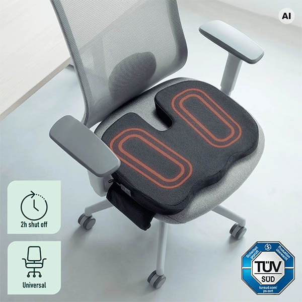 Leitz iComfi Cojín de asiento ergonómico calefactable gris oscuro 401302 - 2