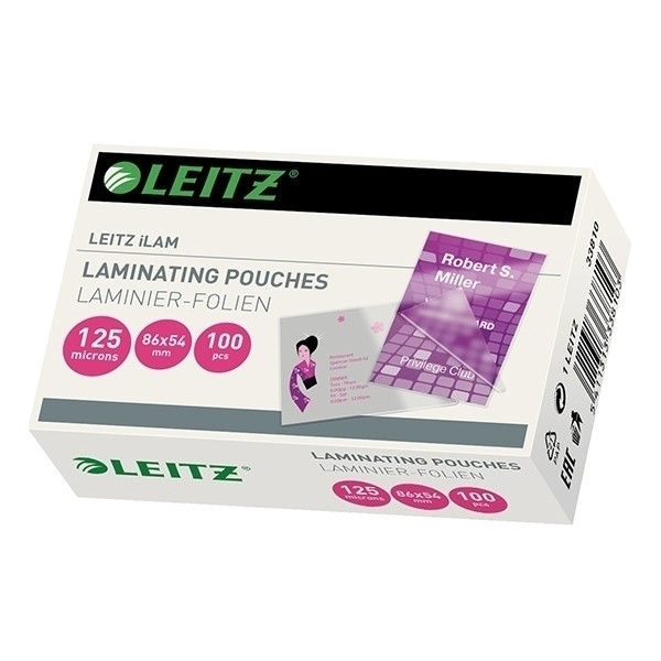 Leitz iLAM bolsa para plastificar 54 x 86 mm brillante 2x125 micras (100 piezas) 33810 211120 - 1