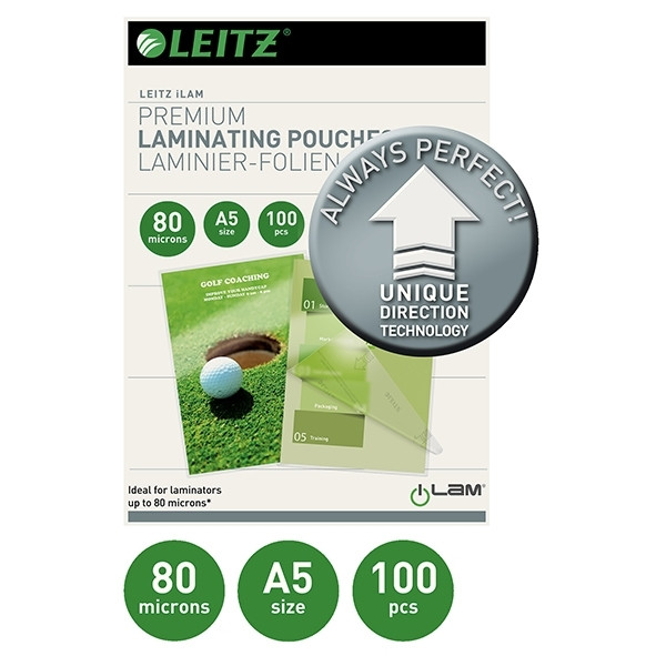 Leitz iLAM bolsa para plastificar A5 brillante 2x80 micras (100 piezas) 74920000 211080 - 1