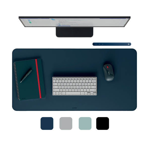 leitz protector de escritorio efecto cuero 40 x 80 cm azul oscuro