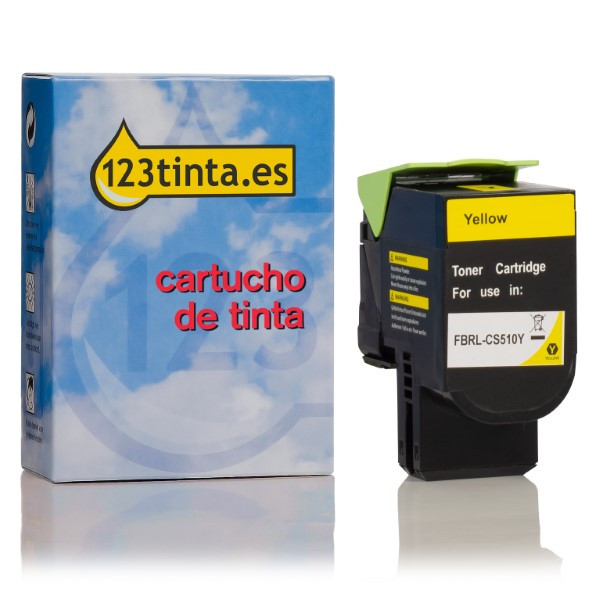 Lexmark 702HY (70C2HY0) toner amarillo XL (marca 123tinta) 70C2HY0C 037253 - 1