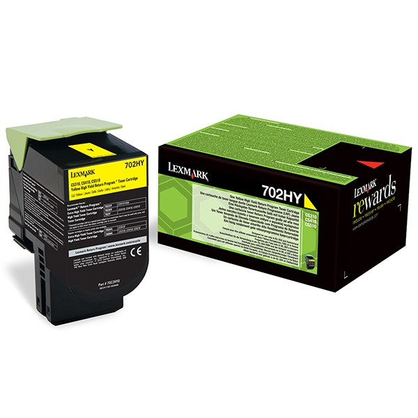 Lexmark 702HY (70C2HY0) toner amarillo XL (original) 70C2HY0 70C2HYE 037252 - 1