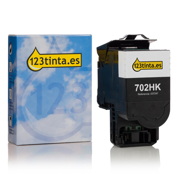 Lexmark 702K (70C20K0) toner negro (marca 123tinta) 70C20K0C 037239 - 1