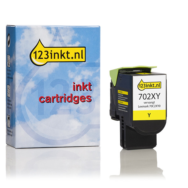 Lexmark 702XY (70C2XY0) toner amarillo XXL (marca 123tinta) 70C2XY0C 037261 - 1