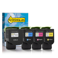 Lexmark 78C2XK0, CG, MG, YG toners (marca 123tinta) | Pack negro + 3 colores 131981