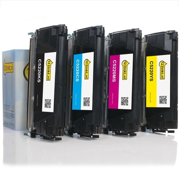 Lexmark C5220KS, CS, MS, YS toners (marca 123tinta) | Pack negro + 3 colores 130275 - 1