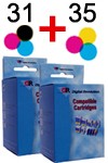 Pack ahorro Lexmark: Fotoset nº 31 (018C0031E) foto + nº 35 (018C0035E) color XL 040284 - 1