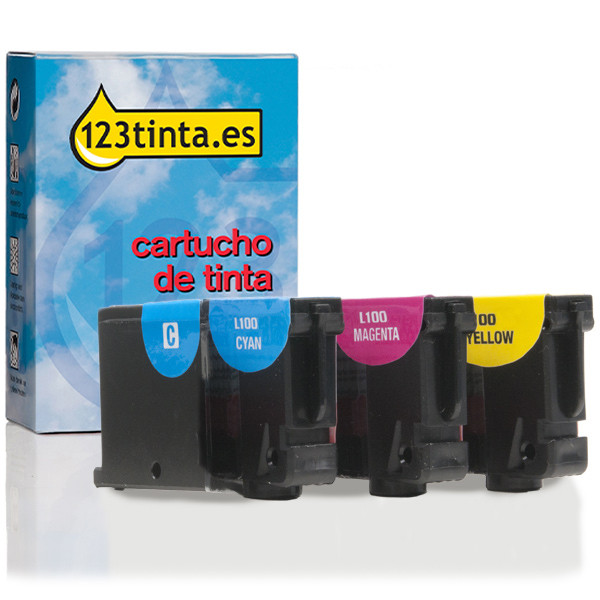 Lexmark nº 100 (14N0849) cartuchos de tinta (marca 123tinta) | Pack 3 colores 040433 - 1