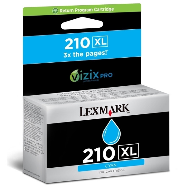 Lexmark nº 210XL (14L0175E) cartucho de tinta cian XL (original) 14L0175E 040610 - 1