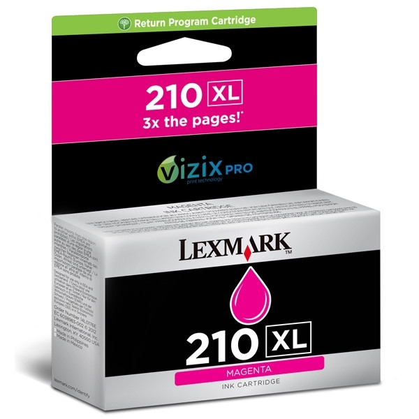 Lexmark nº 210XL (14L0176E) cartucho de tinta magenta XL (original) 14L0176E 040612 - 1