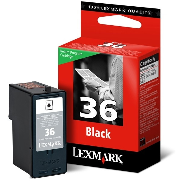 Lexmark nº 36 (18C2130E) cartucho de tinta negro (original) 18C2130E 040370 - 1