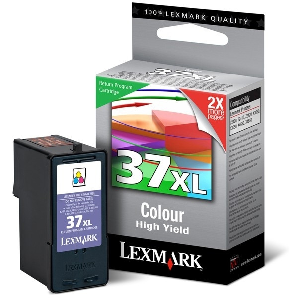 Lexmark nº 37XL (18C2180E) cartucho tricolor XL (original) 18C2180E 040385 - 1