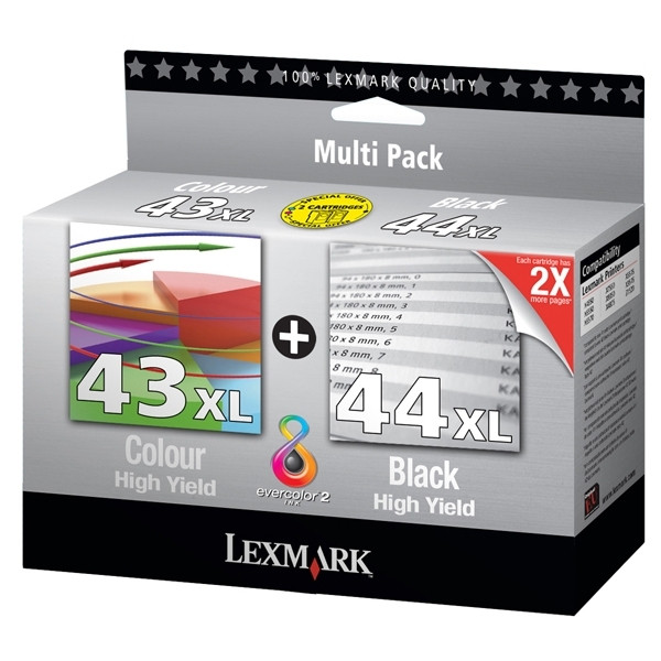 Lexmark nº 43XL + nº 44XL (80D2966) pack ahorro (original) 80D2966 040328 - 1