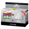 Lexmark nº 43XL + nº 44XL (80D2966) pack ahorro (original) 040328 - 1