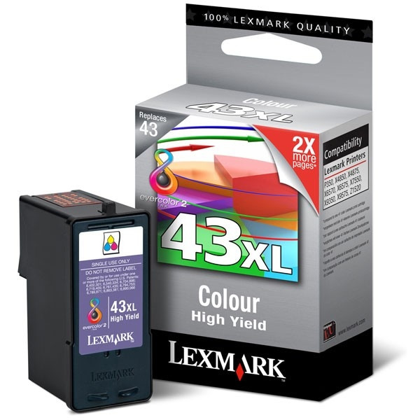 Lexmark nº 43 (18YX143E) cartucho de tinta color alta capacidad (original) 18YX143E 040319 - 1