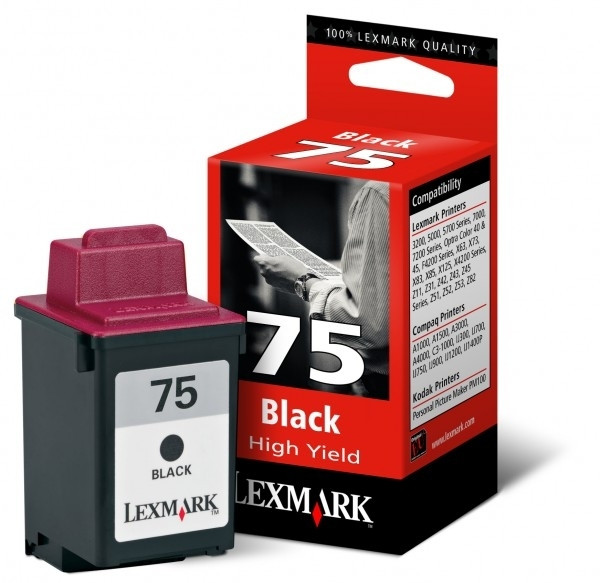Lexmark nº 75 (12A1975) cartucho de tinta negro alta capacidad (original) 12A1975E 040025 - 1