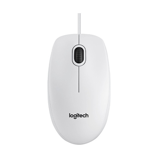 Logitech B100 Ratón con cable blanco