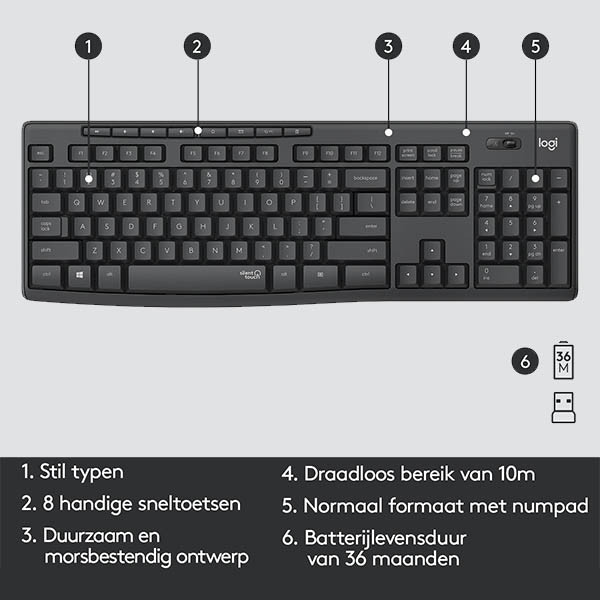 Logitech MK295 Teclado inalámbrico y ratón inalámbrico 224874 - 3
