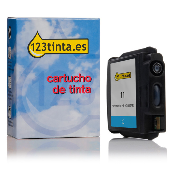 Marca 123tinta - HP 11 (C4836AE) cartucho de tinta cian C4836AEC 030392 - 1