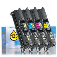 Marca 123tinta - HP 122A / 123A: HP Q3960A, 71A, 72A, 73A Oferta negro + 3 colores  133003