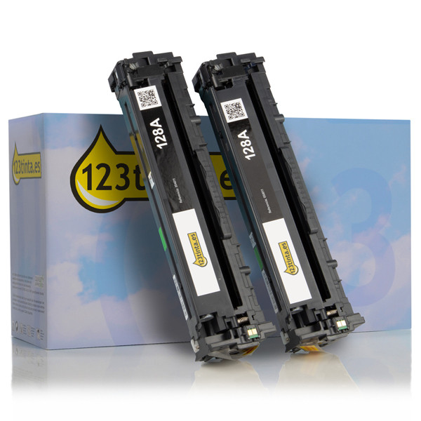 Marca 123tinta - HP 128A (CE320AD) toner negro | Pack 2 uds 132170 - 1