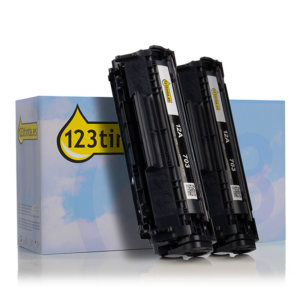 Marca 123tinta - HP 12AD (Q2612AD) toner negro | Pack 2 uds 132159 - 1