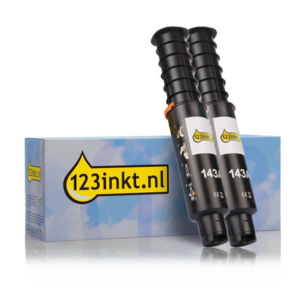Marca 123tinta - HP 143A (W1143AD) toner negro | Pack 2 uds 093243 - 1