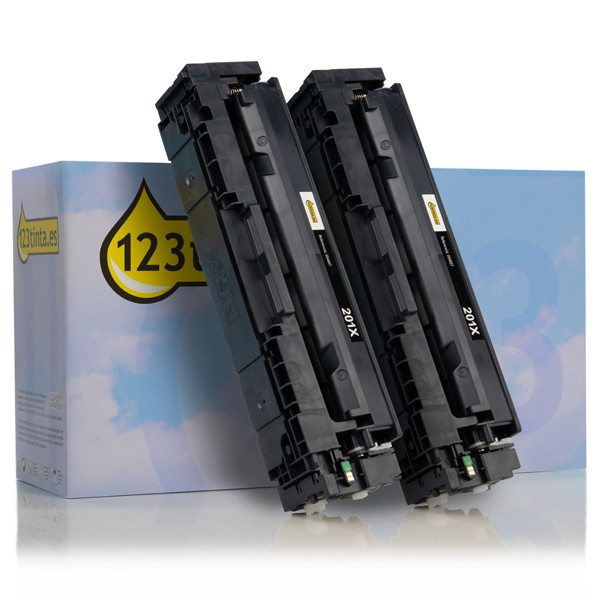 Marca 123tinta - HP 201X (CF400XD) Pack 2x toner negro XL CF400XDC 132176 - 1