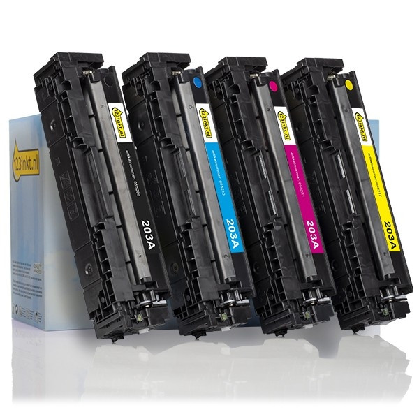Marca 123tinta - HP 203A CF540A, CF541A, CF542A, CF543A toners | Pack negro + 3 colores 130550 - 1