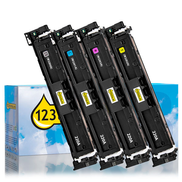 Marca 123tinta - HP 220A toners | Pack negro + 3 colores 426317 - 1