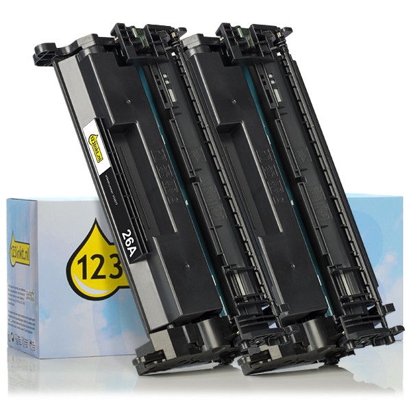 Marca 123tinta - HP 26A (CF226A) toner negro | Pack 2 uds 160706 - 1
