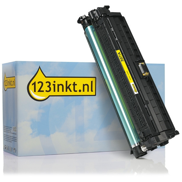 Marca 123tinta - HP 307A (CE742A) toner amarillo CE742AC 039907 - 1